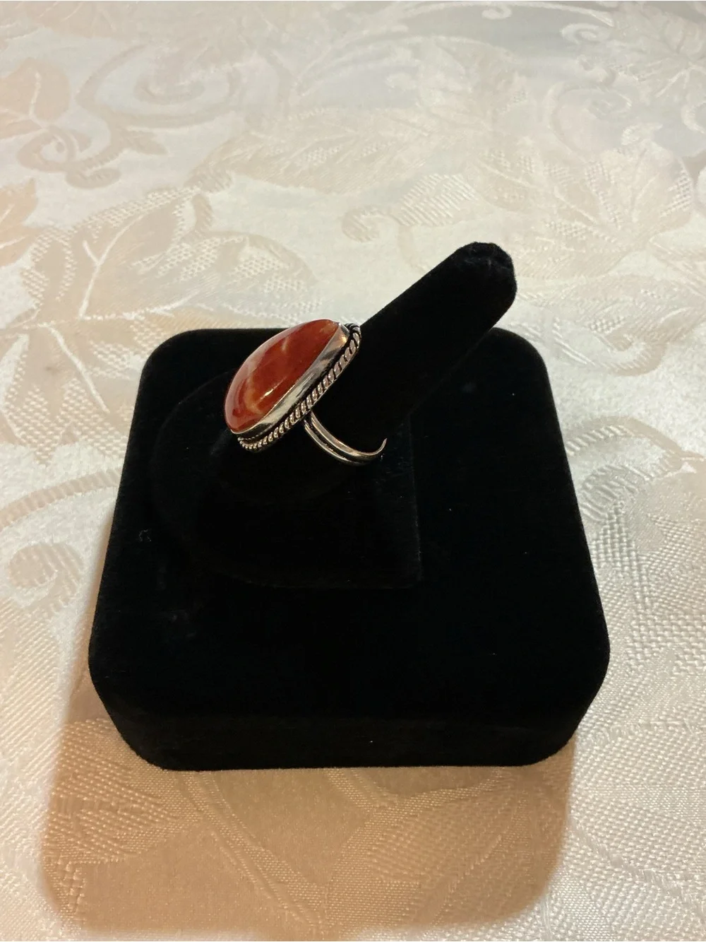 Carnelian Teardrop Sterling Silver Vintage Southwestern Statement Ring